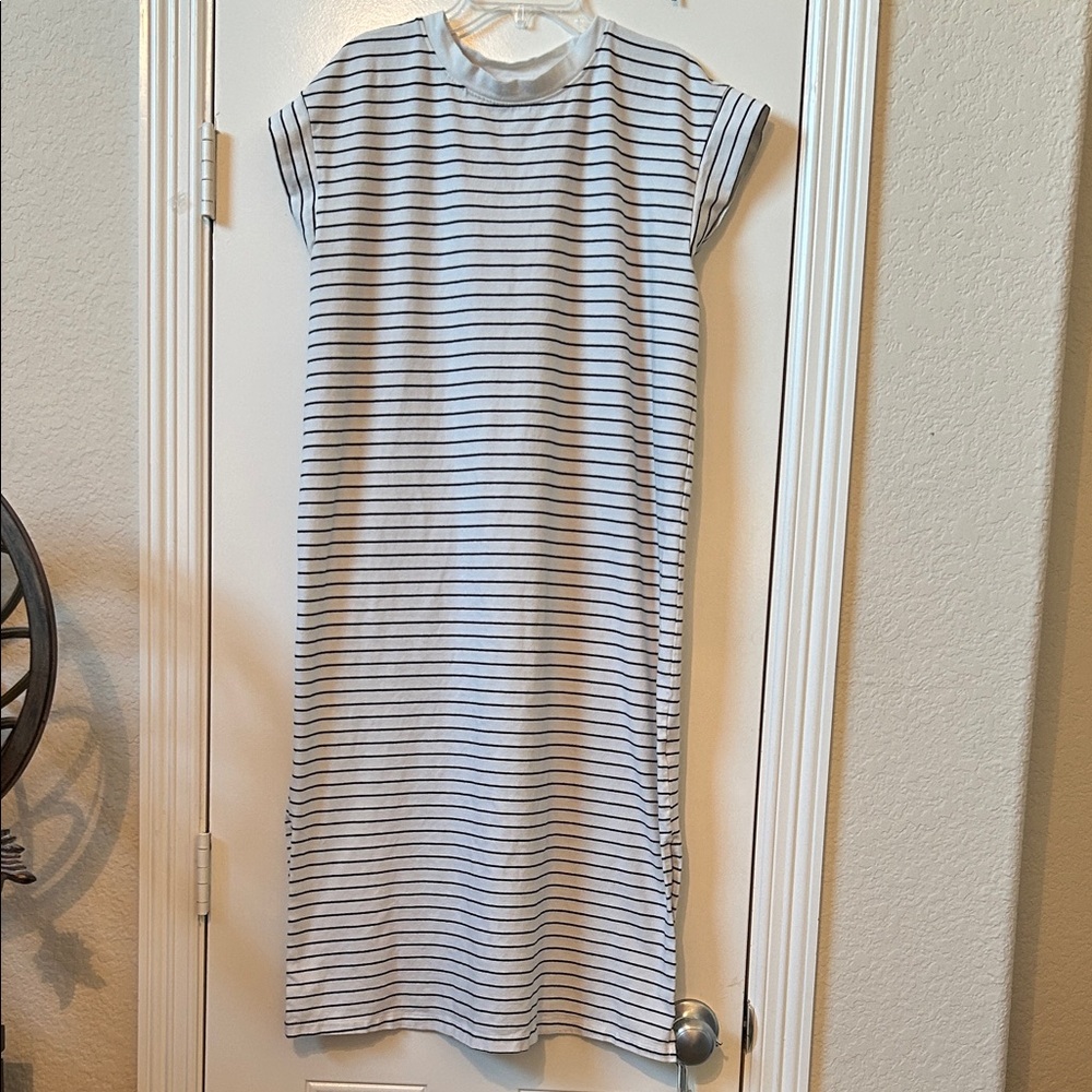 a new day Black and White Striped Midi Dress